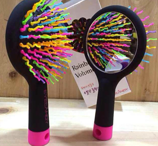 Wholesale Hot Color Rainbow Fashion Comb Korea Style Magic Comb With Mirror