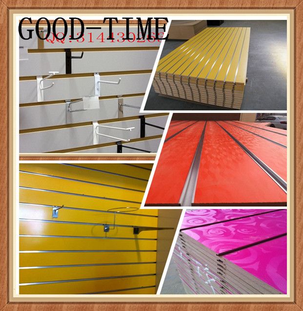 Melamine slot board slotted board slatwall with aluminum for dispaly 