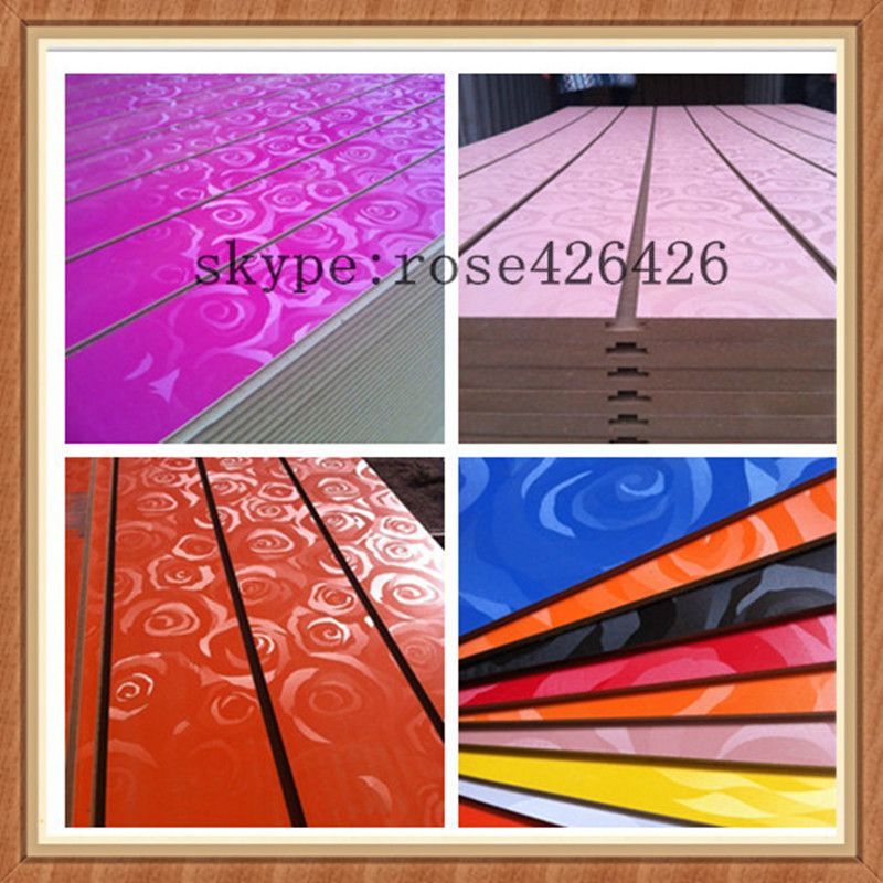 Melamine slot board slotted board slatwall with aluminum for dispaly 