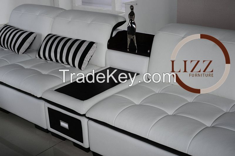 Italian Leather Sofa Living Room Sofa Modern Furniture A.L.346