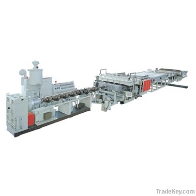 PC, PP, PE Plastic Hollow Cross Section Plate Extrusion Line