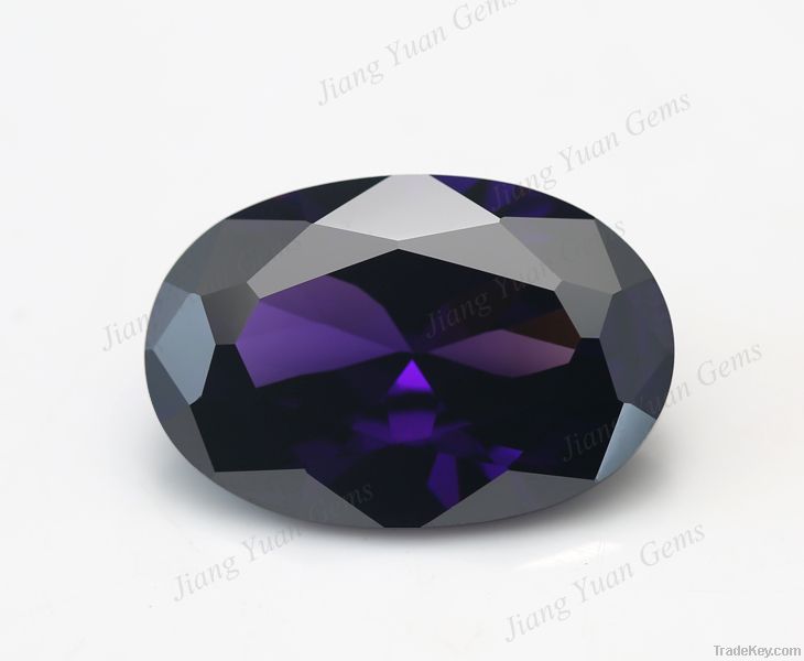 Amethyst oval brilliant cut cubic zirconia