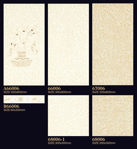 Glazed Ceramic Bathroom Tiles (3D Ink-jet Printing)