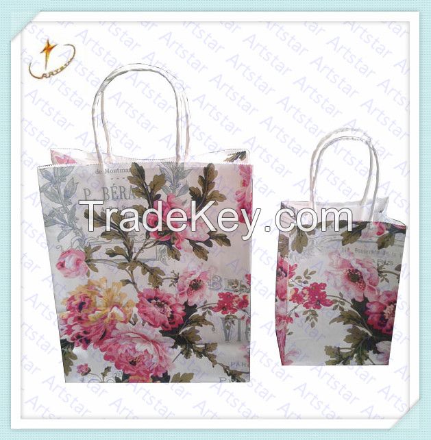 Kraft paper shopping bag with twist handle