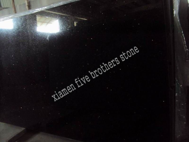 India Black Galaxy Granite For Slab Floor Tile Tombstone 