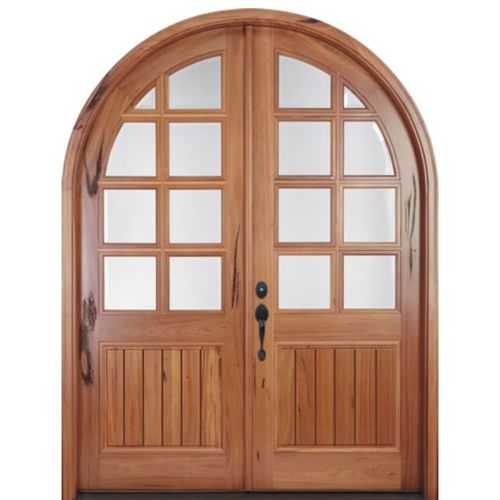 arched half glass interior wood doors design