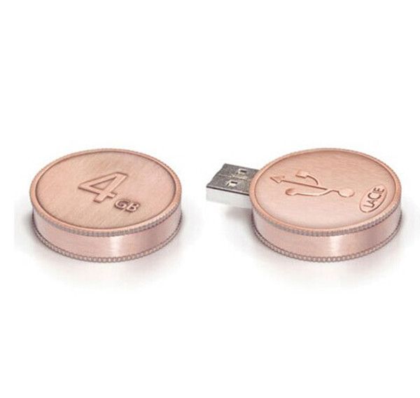 Bulk 1gb metal coin shape usb flash drive for promotional gifts