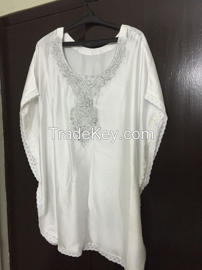 OEM Embroidered Kimino Silk Tunic