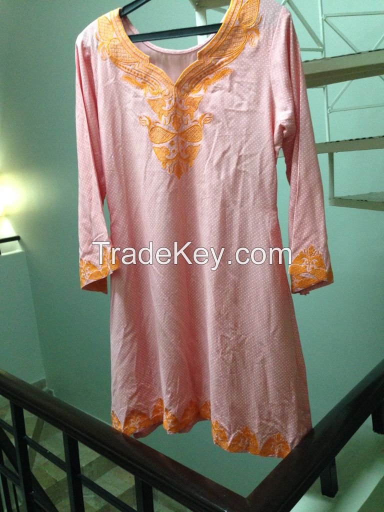 OEM Cotton Polka Orange Beach Tunic