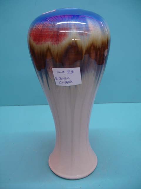 Chinese red porcelain vase, festive ceramic decoration