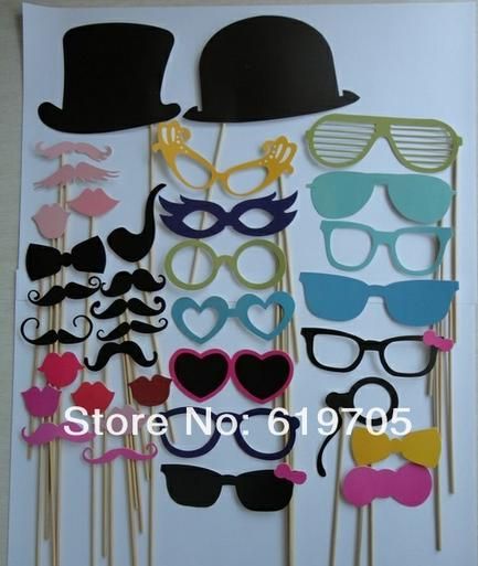 Funny Vintage Theme Mustache Stick Photo Booth Props Birthday Party Wedding Party Fun Favor Xmas Set