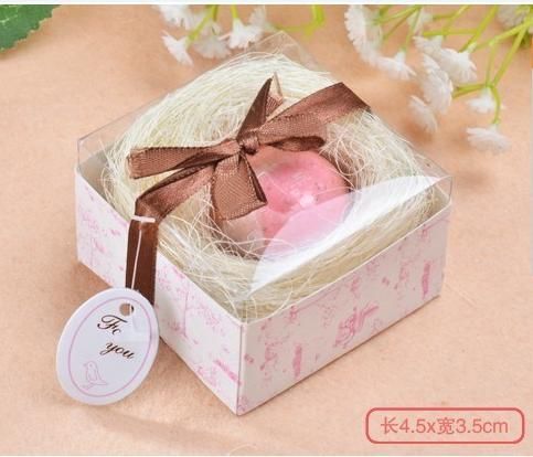 Mini Pink Blue Egg In Bird's Nest Gift Box Soap Egg Soap Baby Shower Wedding gifts Party favor