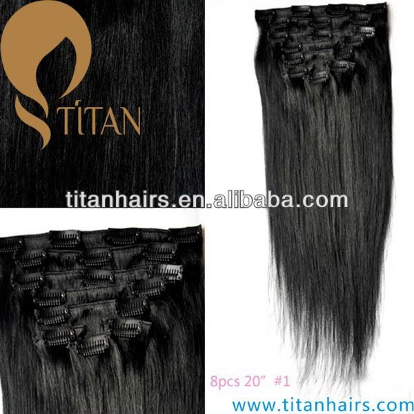 alibaba express fashion 100%human hair extension Indian hair clip in hair extension  