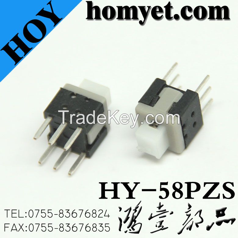 6 Pin DIP Type Push Button Switch/Key Switch with Lock Function (Hy-58pzs)