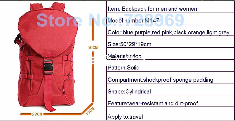 large capacity sport backpack nylon travel backpacks for women and men