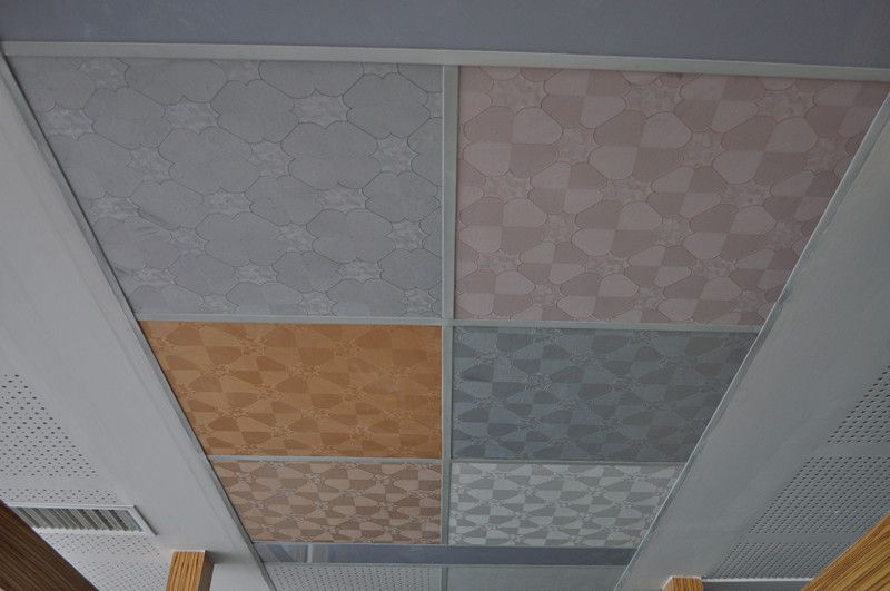 PVC laminated gypsum ceiling tiles