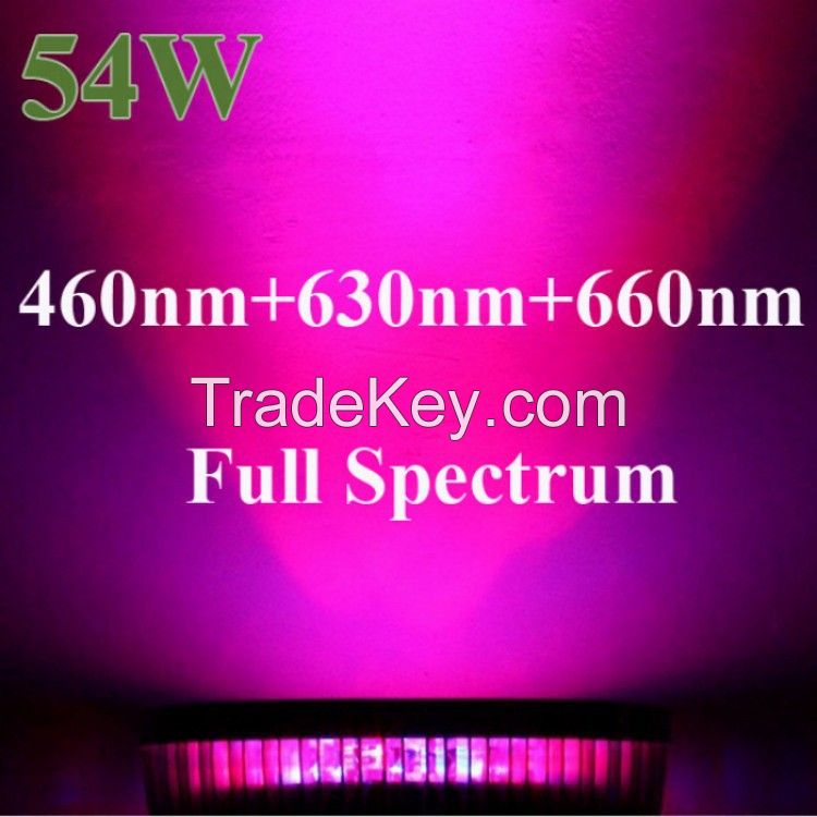  Wholesale Led Plant light 54W E27 Led Hydroponic Plant Flowers Vegatables Green Led Grow Lights Plant Growing Lamp