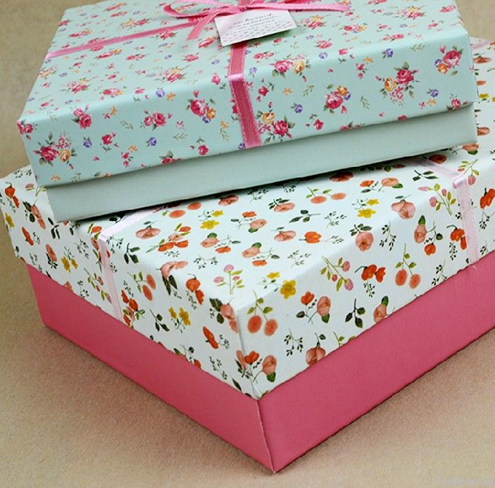 Floral Paper Storage Gift Box Custom Design