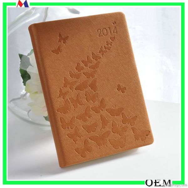 2015 PU leather Dairy Embossed Custom Logo