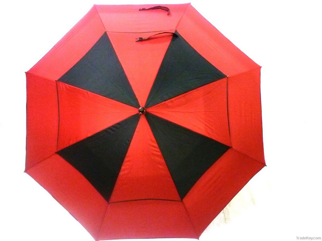 Advertising double canopy windproof golf umbrella