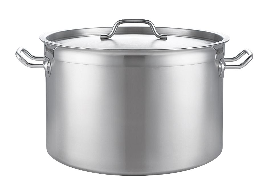 Stainless steel heavy-duty saucepot with lid