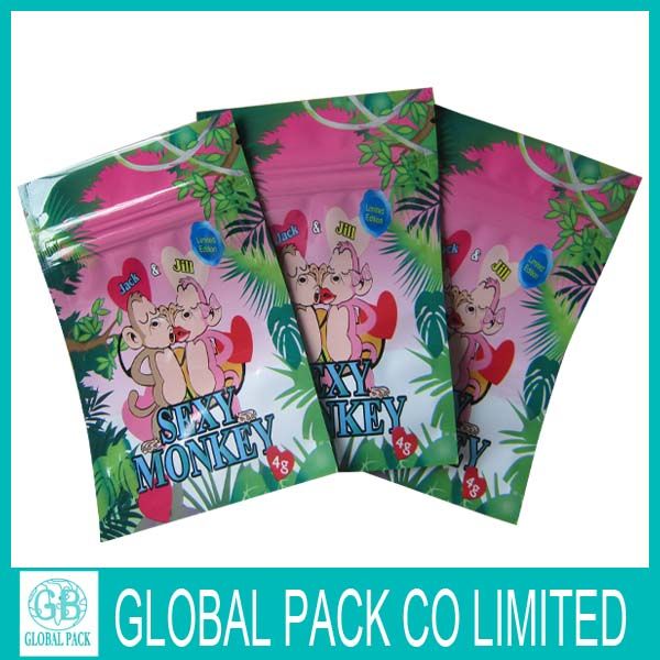 cheap price sexy monkey herbal potpourri bags/sexy monkey ziplock bags