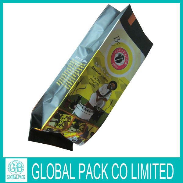 side gusset matte aluminum foil coffee packaging bag