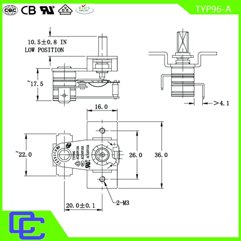 TYP96 Series of adjustable thermostats KST type