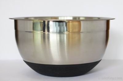 Silicone Stainless steel salad bowl