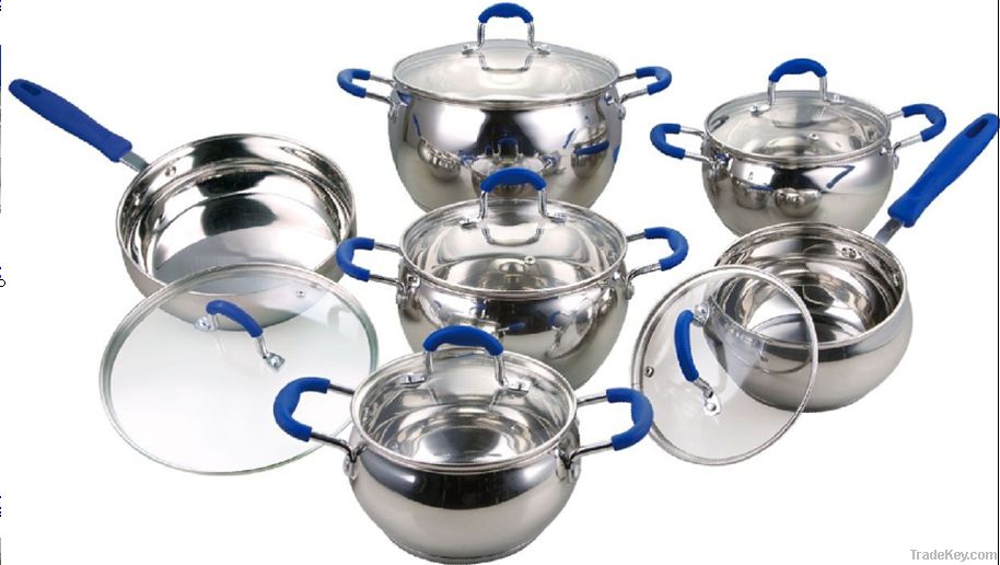 12pcs apple shape stainless steel cookware set