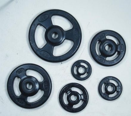 Free weight rubber coated barbell plates