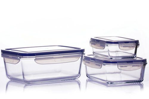 High Borosilicate Pyrex Glass Food Containers Safe In Microwave