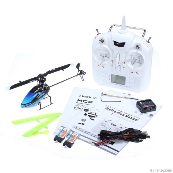 Hisky HCP80 2.4G 6CH Flybarless Mini 3D RC Helicopter