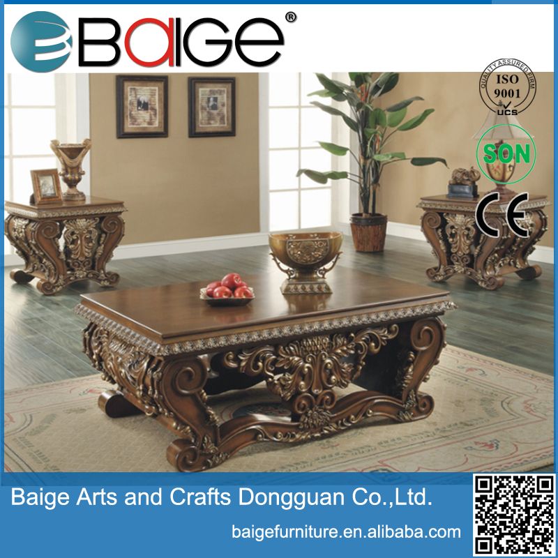 Good quality antique hand carved wooden coffee table