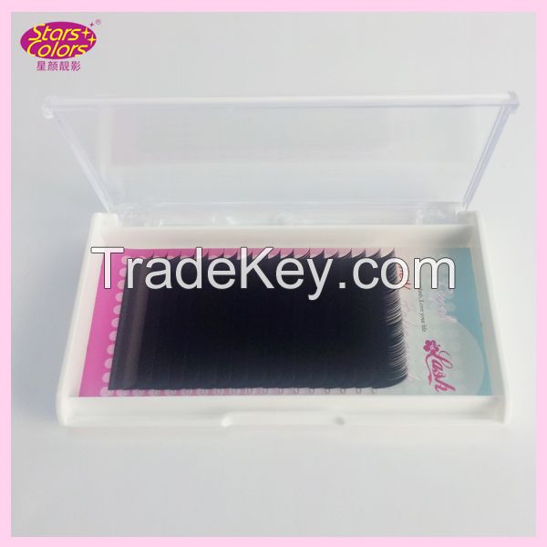 Korea black individual single 18lines faux mink  eyelash extension best quality false eyelash supply 