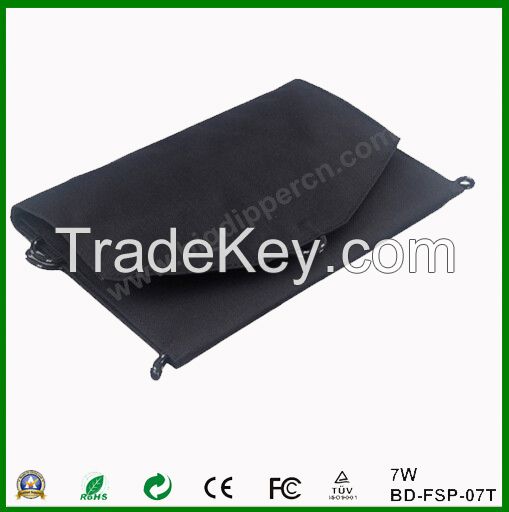 7w outdoor folding solar charger for mobile phone/tablet pc etc.
