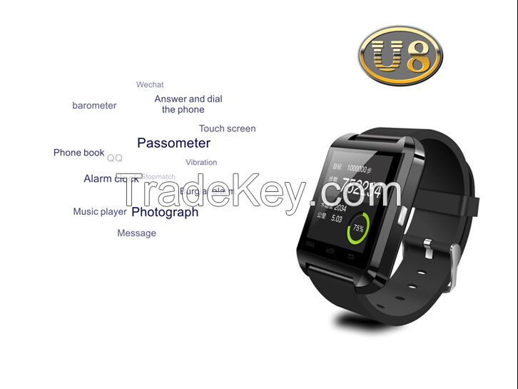 Nano waterpoof U8 bluetooth smart watch for smart phone