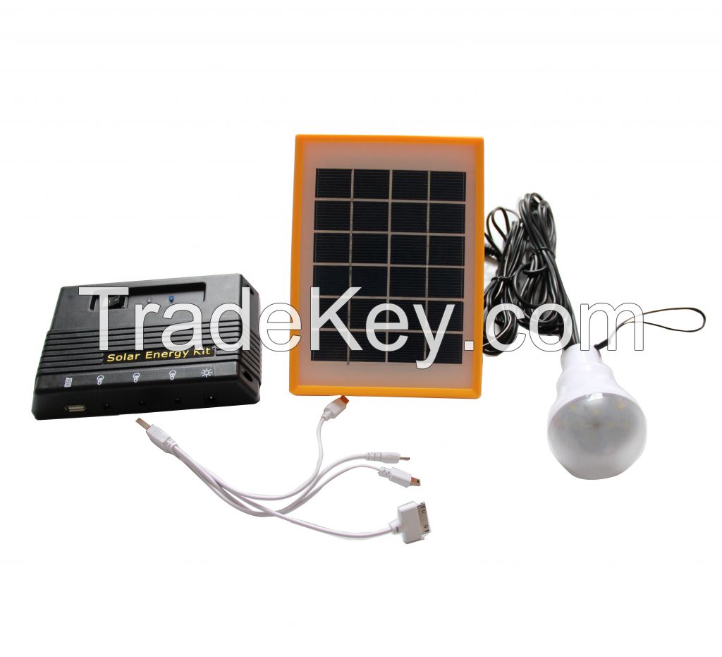 Solar home system with 4pcs 2w LED lights and 3.4w solar panel