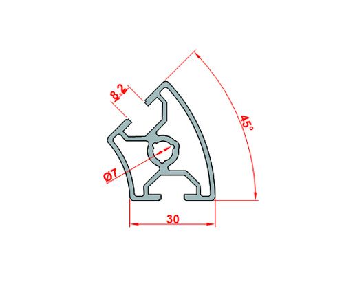 30x45 Angled profile