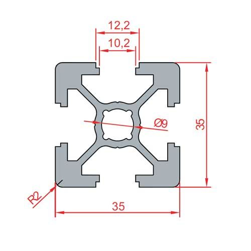 35x35 Industrial Aluminium Profile Heavy