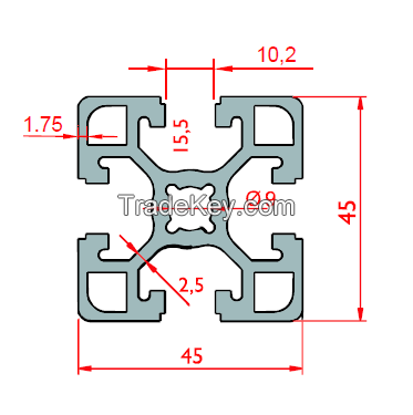 45x45 Industrial Aluminium Profile Heavy