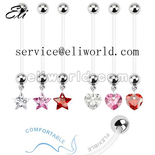 Bioflex Dangling Gem Pregnancy Belly Ring