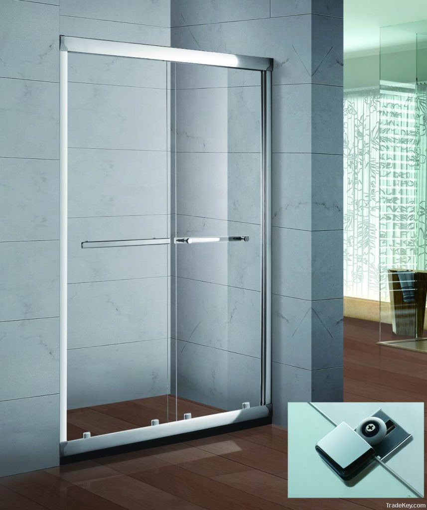 Semi frameless sliding shower screen