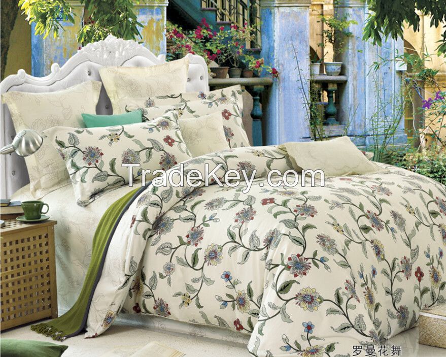 300 Thread Count 100% Egyptian Cotton Printed Bedding Set Wholesale