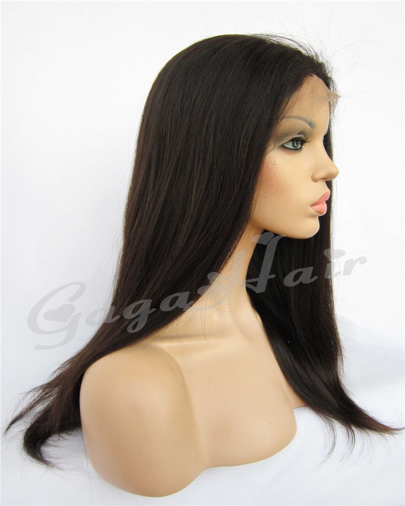 Free Style 130% High Density 1# Jet Black Straight 100% Brazilian Virgin Remy Human Hair Glueless Lace Front Wigs Free Shipping