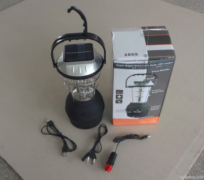 36LED solar camping hand crank emergency lantern