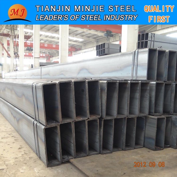 Black Rectangular Steel Tube / Pipe Hollow Section 