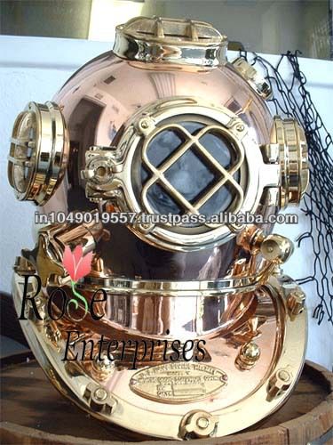 Nautical Antique Copper And Brass Diving Helmet/Divers Helmet 