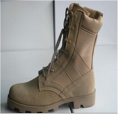 Suede Leather &amp; Fabric army/Military boots No.0064