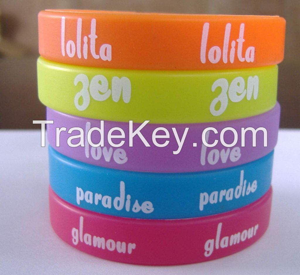 printed silicone bracelet with custom logo